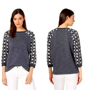NWT! - Quarter Sleeve Embellished Top